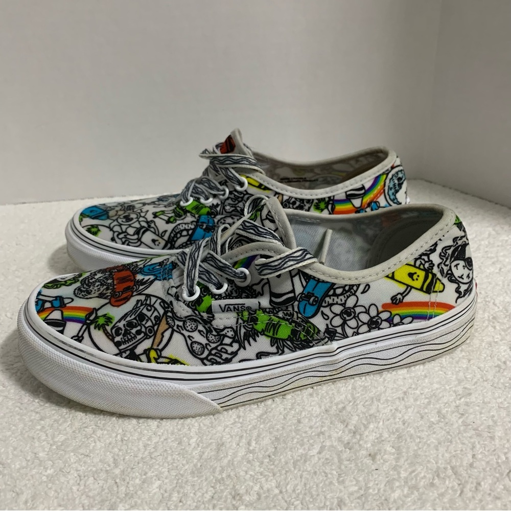 Vans x Crayola Sneakers Sketch Your Way White Black Crayon Shoes Kids' Size 3